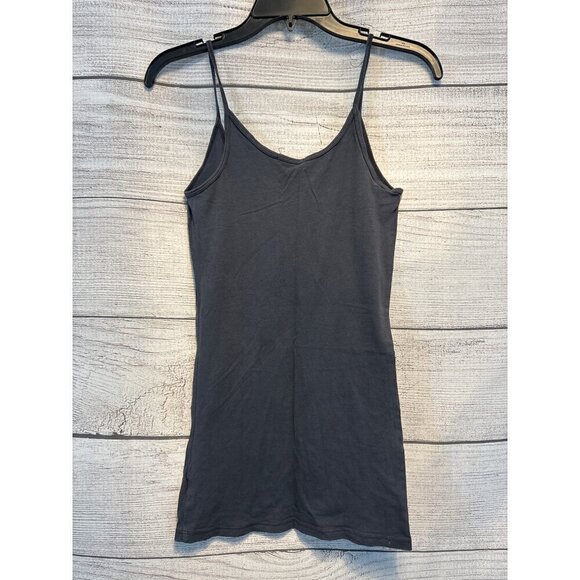 LA Made Grey Spaghetti Strap Long Tank Top - Picture 2 of 3